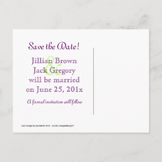 Lilly of the Valley SAVE THE DATE briefkaart (Achterkant)