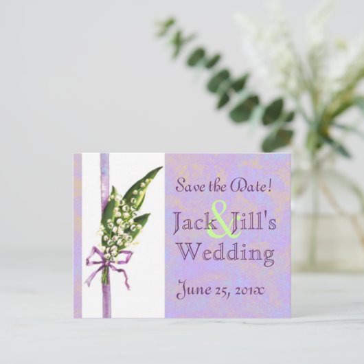 Lilly of the Valley SAVE THE DATE briefkaart (Staand voorkant)