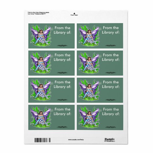 Lilly Pad Fairy Book Label (Full Sheet)
