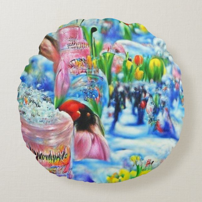 Lilly Rond Kussen (Voorkant)