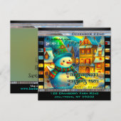 Lilly Snowman Schattige feestelijk kerstfeest Kaart (Voorkant / Achterkant)