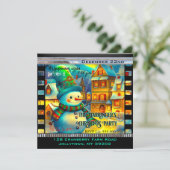 Lilly Snowman Schattige feestelijk kerstfeest Kaart (Staand voorkant)