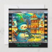 Lilly Snowman Schattige feestelijk kerstfeest Kaart (Voorkant)