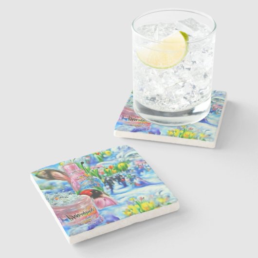 Lilly Stenen Onderzetter (Zijkant)