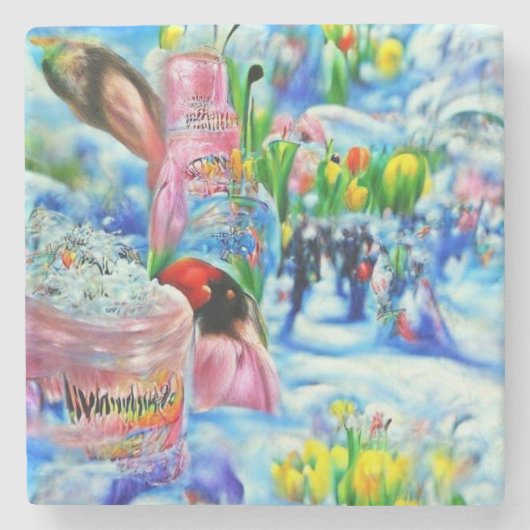 Lilly Stenen Onderzetter (Voorkant)