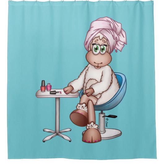 Lilly The Sheep at the Manicure Spa Shower Curtai Douchegordijn (Voorkant)