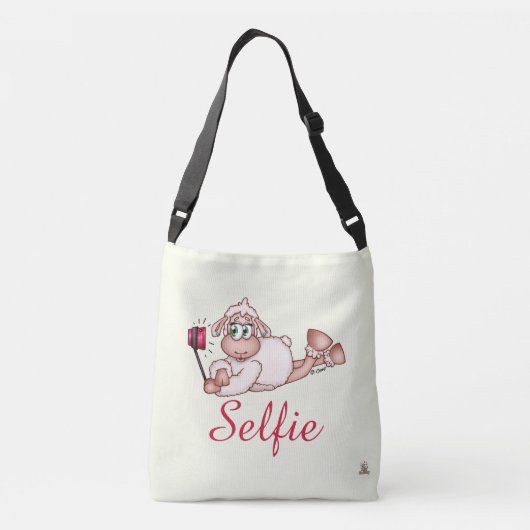 Lilly The Sheep die Selfie inneemt Crossbody Tas (Achterkant)