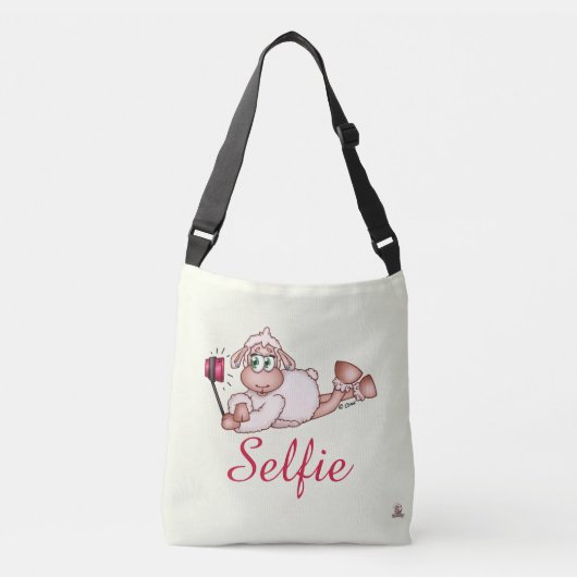 Lilly The Sheep die Selfie inneemt Crossbody Tas (Voorkant)