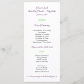 Lilly van de Vallei Trouwprogramma Programmakaart (Achterkant)