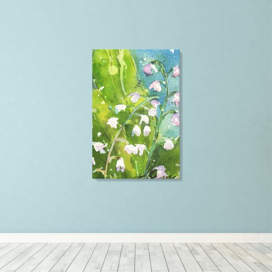 Lilly van de Valley waterverf print (Insitu (Houten vloer))