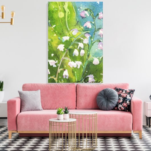 Lilly van de Valley waterverf print (Insitu (Woonkamer))