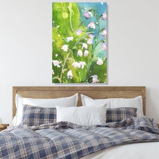 Lilly van de Valley waterverf print (Insitu (Slaapkamer))