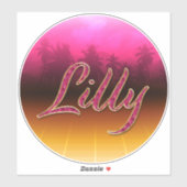 Lilly Vorname Name golden pink Aufkleber Sticker (Vel)