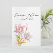 Lilly Wedding Invitations Back Kaart (Staand voorkant)