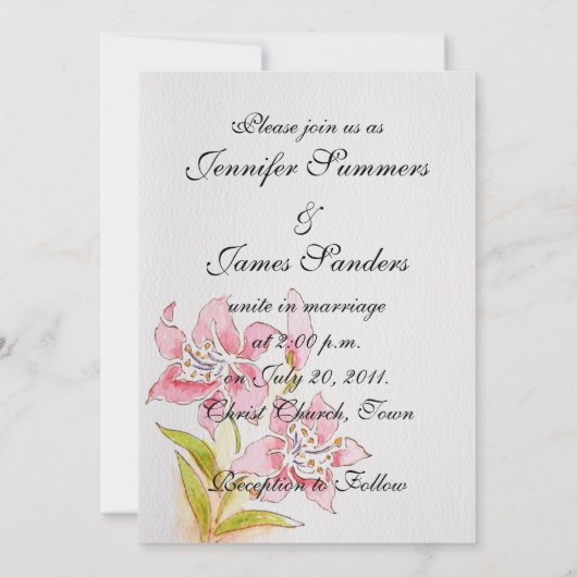 Lilly Wedding Invitations Back Kaart (Achterkant)