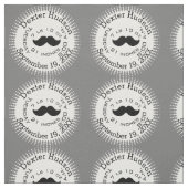 Lil'Man Black Mustache Birth Record Stats Stof (Swatch)