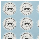Lil'Man Black Mustache Birth Record Stats Stof (Swatch)