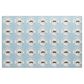 Lil'Man Black Mustache Birth Record Stats Stof (Fat Quarter)