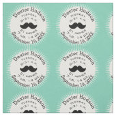 Lil'Man Black Mustache Birth Record Stats Stof (Swatch)