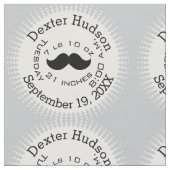 Lil'Man Black Mustache Birth Record Stats Stof (Close Up)