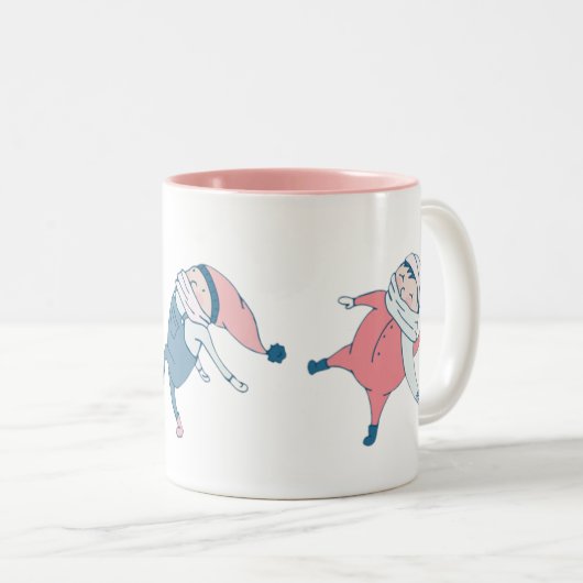 lilmittentrio tweekleurige koffiemok (Voorkant rechts)