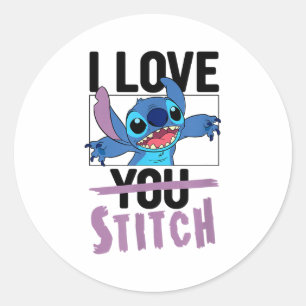 Lilo &amp; Stitch - Valentijnsdag Ik hou van Stitc Ronde Sticker