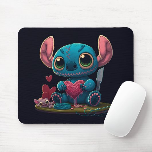 Lilo and Stitch Valentijn Hearts Graphic Mousepad Muismat (Met muis)