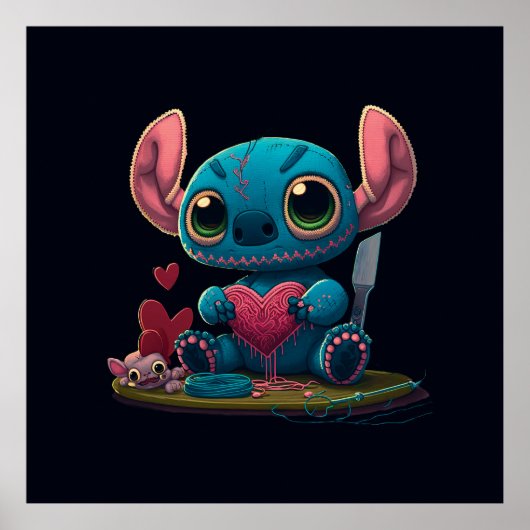 Lilo and Stitch Valentijn Hearts Graphic Print (Voorkant)