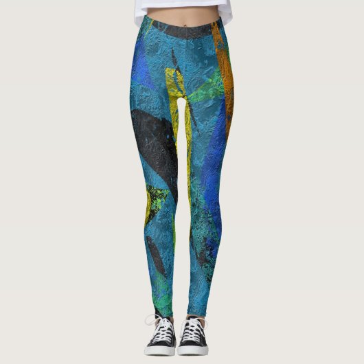 Lilo- Turquoise Cutouts Leggings (Voorkant)