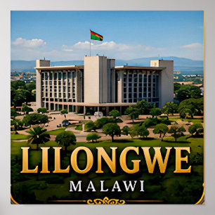 Lilongwe Tuinen en Moderne Malawi Geest Poster