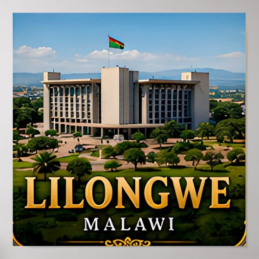 Lilongwe Tuinen en Moderne Malawi Geest Poster (Voorkant)