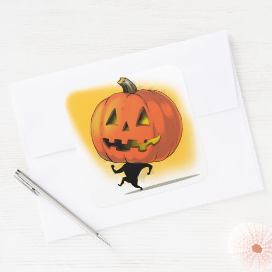 Lil'Pumpkin Head Vierkante Sticker (Envelop)