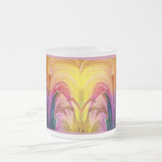 Lily Abstract Burgundy Lily Sofset - Enhanced Matglas Koffiemok (Center)