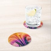 Lily Abstract Burgundy Lily Sofset - Enhanced Ronde Kartonnen Onderzetter (Insitu)