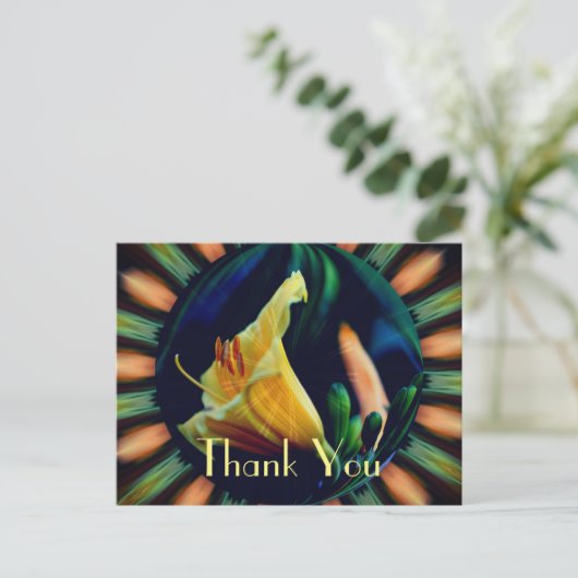 Lily Abstract Floral Dank je Briefkaart (Staand voorkant)