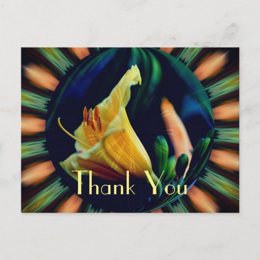 Lily Abstract Floral Dank je Briefkaart (Voorkant)