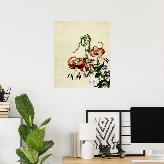 Lily and Entwined Peony Fine Art Poster (Thuiskantoor)