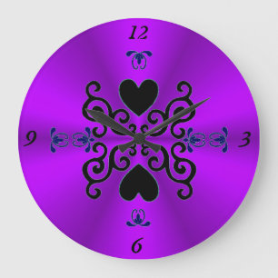 Lily and Heart on Rainbow Grote Klok