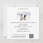 *~*  Lily AR12 QR FOTO RSVP Bloemenbruiloft Kaart (Achterkant)
