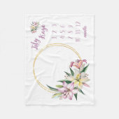 Lily Baby Meisje Milestone Deken, Lily Flower Baby Fleece Deken (Voorkant)