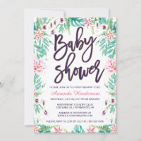 Lily Baby Shower Uitnodiging | Bloemige Baby Showe