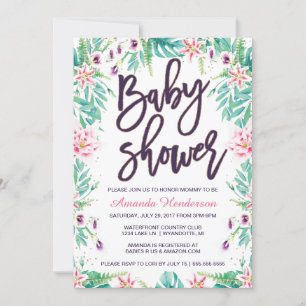 Lily Baby Shower Uitnodiging   Bloemige Baby Showe