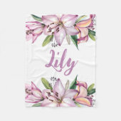Lily Babydeken, Lily Floral, Lily Nursery, Baby Fleece Deken (Voorkant)