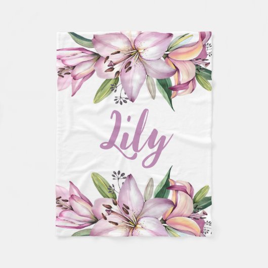Lily Babydeken, Lily Floral, Lily Nursery, Baby Fleece Deken (Voorkant)