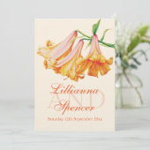 Lily bell art bruiloft bloem bruiloft uitnodiging (Staand voorkant)