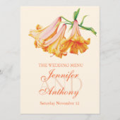 Lily bell fine art bruiloft diner menu (Voorkant)