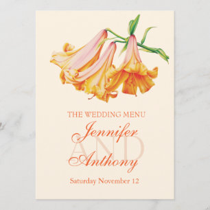 Lily bell fine art bruiloft diner menu