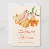 Lily bell flower art oranje bruiloft kaart (Voorkant)