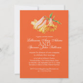 Lily bell flower art oranje bruiloft kaart (Achterkant)