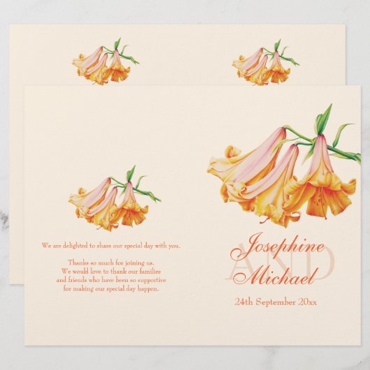 Lily bell Lilies groot trouwprogramma (Voorkant / Achterkant)